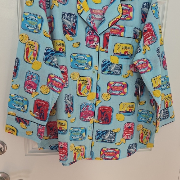 Printfresh Cotton Pajamas Sardine/Lemon Graphic Design.  Size 2X  NWT - Picture 4 of 16